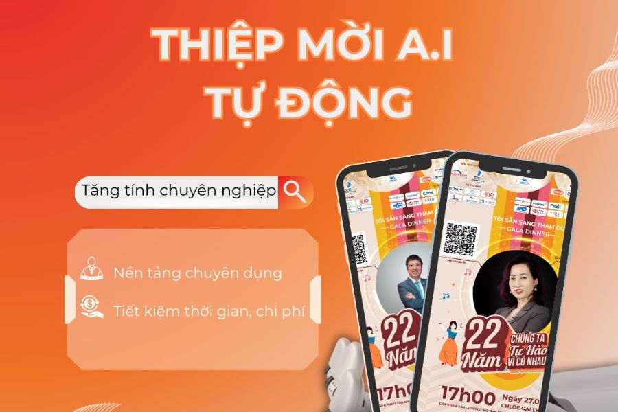 Tính năng tạo thiệp mời tự động có ảnh cá nhân hóa và lấy ảnh lưu niệm